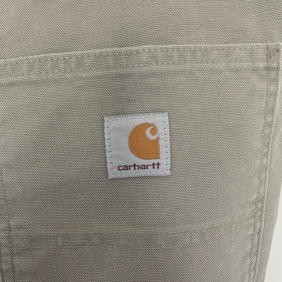 Carhartt Pants Mens Size 42”x30” Gray/Tan Relaxed Fit Washed Duck Work Dungaree - Picture 7 of 7